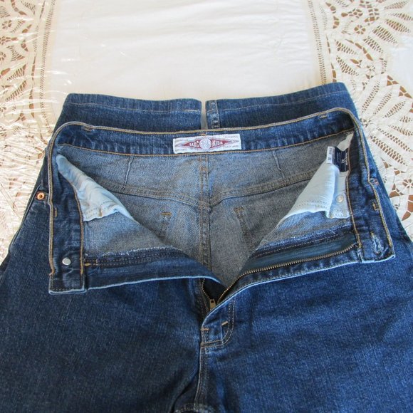 Ikeda Straight-Leg High-Rise 1990s Dark-Wash Blue Jeans Size 32 *no back patch* - Picture 4 of 10